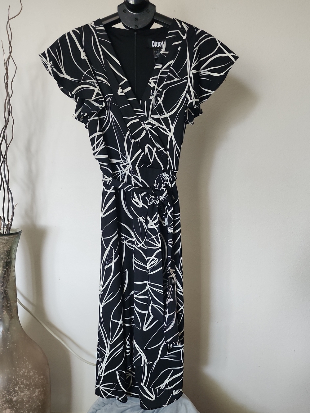 DKNY Black and White Maxi Dress